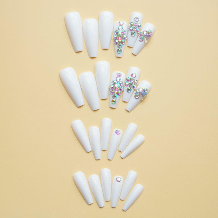 Long Stiletto Press-On Nails with Rhinestone Accents Kalsten