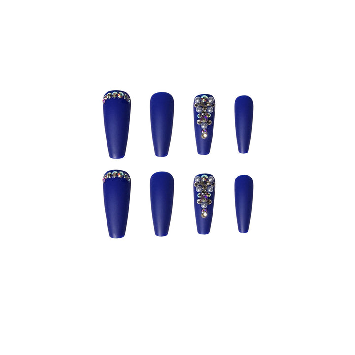Nail extensions with elegant rhinestone embellishments Kalsten