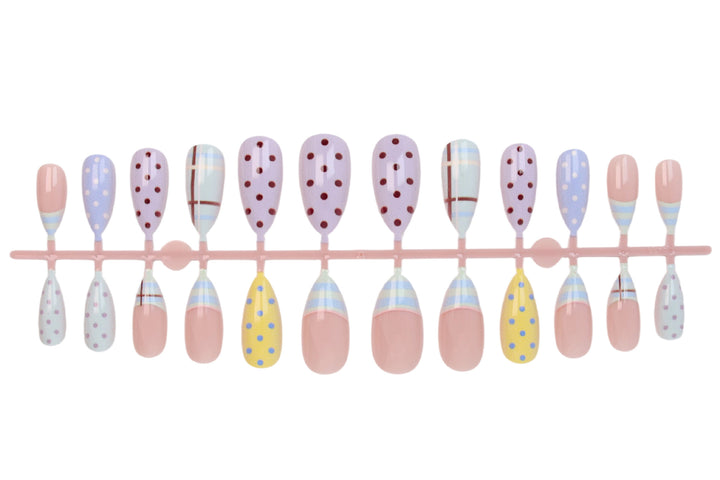 Artificial nail set with colorful patterns Kalsten