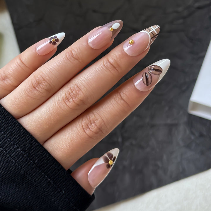 Elegant Floral Design Press-On Nail Art Set Kalsten