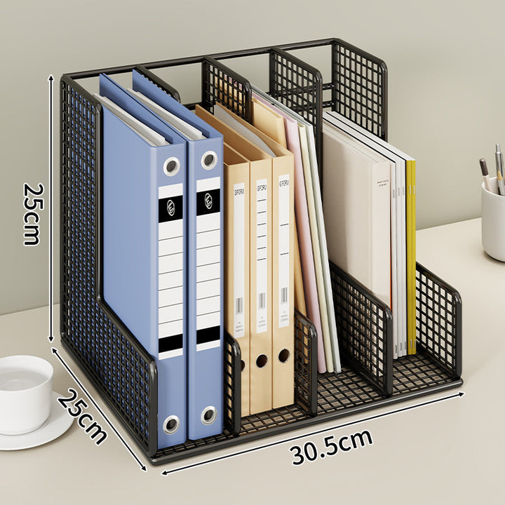 Mesh Grid Desktop File Organizer with Adjustable Vertical Dividers
