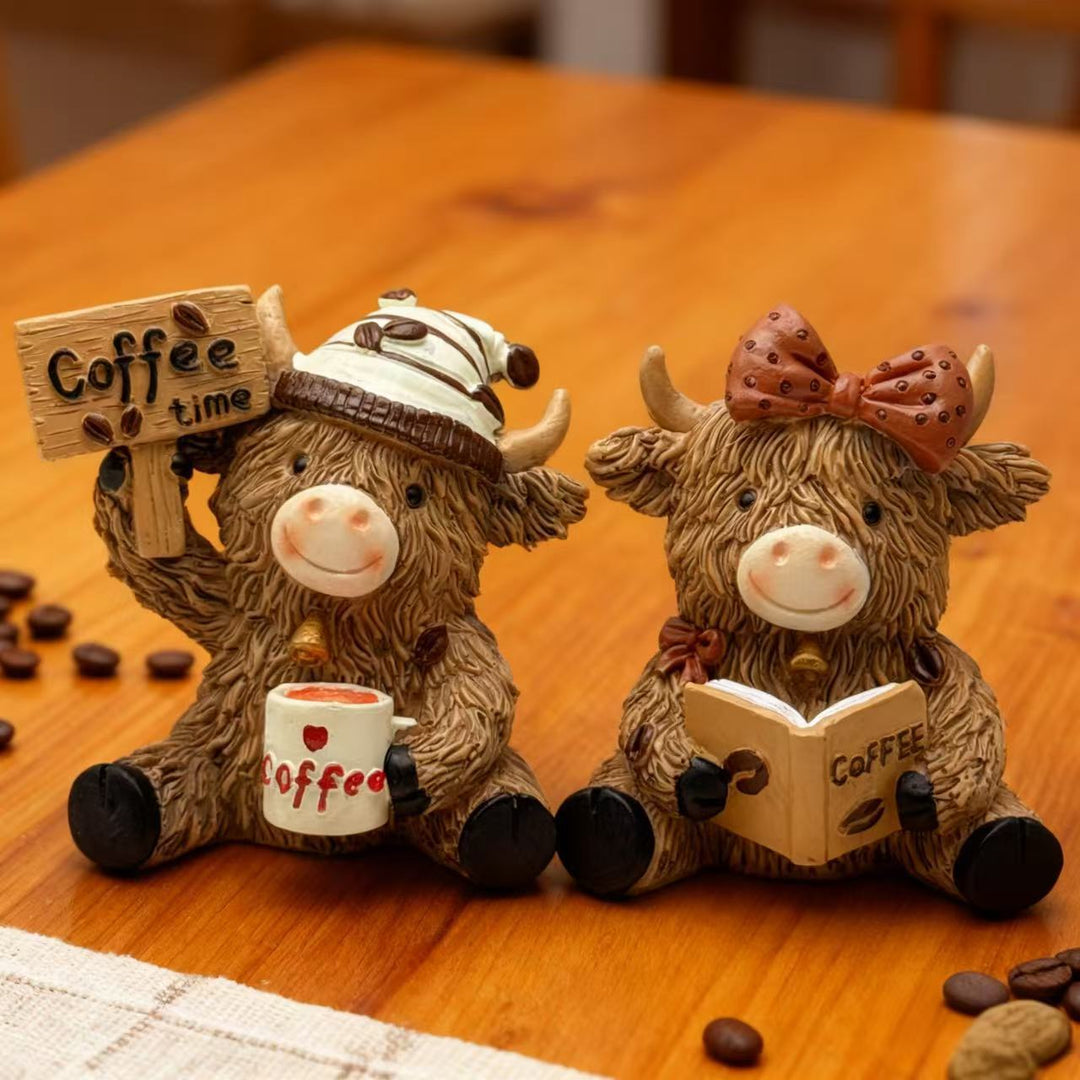 Decorative Highland Cattle Coffee Figure Kalsten