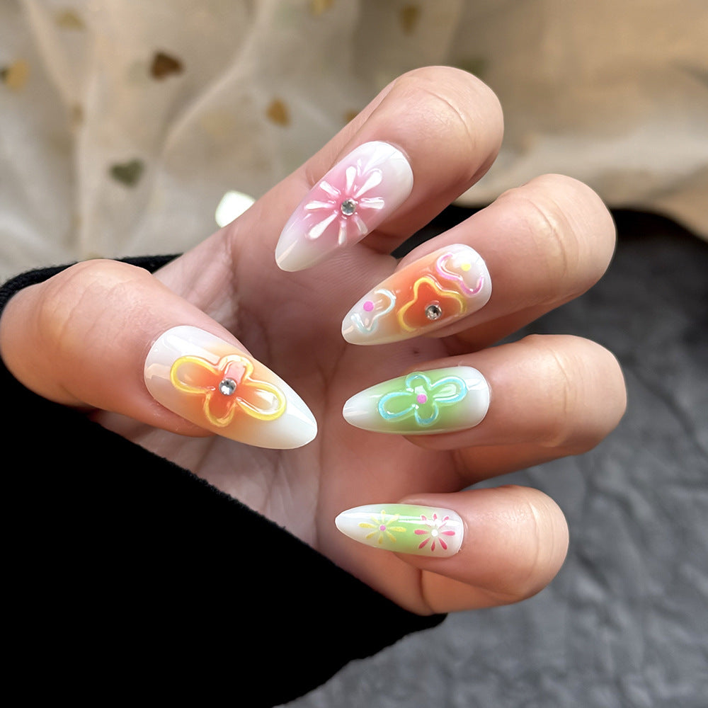 Artistic Floral Press-On Nails Kit Kalsten