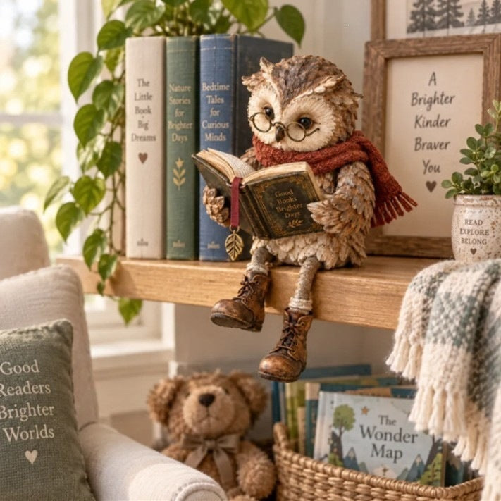 Figurine Reading Owl Kalsten