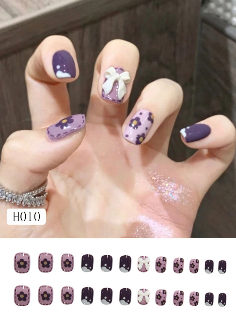 Artificial nail tips with bow design Kalsten
