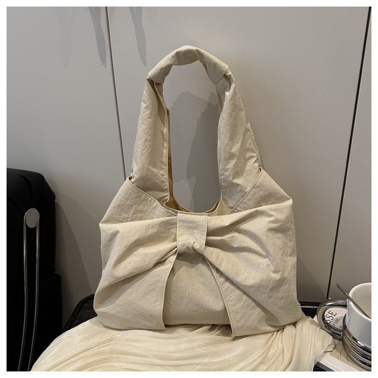 Bow Accent Fabric Tote Bag Kalsten