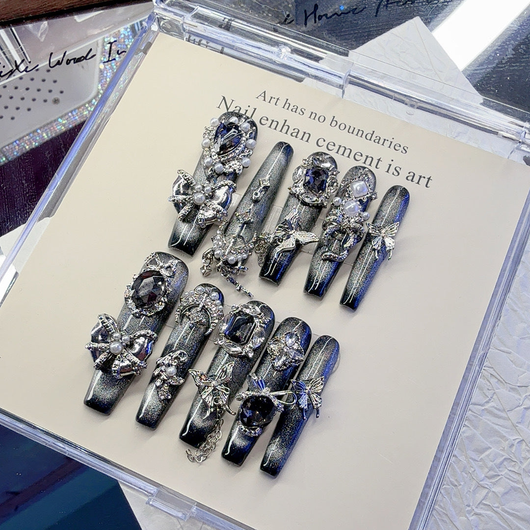 Glamorous Rhinestone-Embellished Nail Art Set