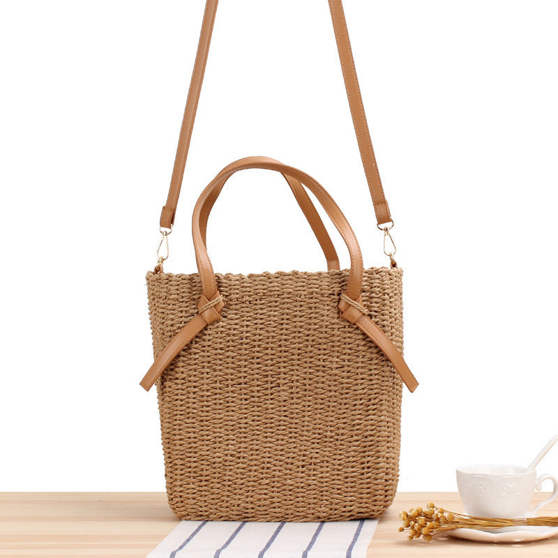 Elegant Braided Shoulder Bag with Leather Handles Kalsten