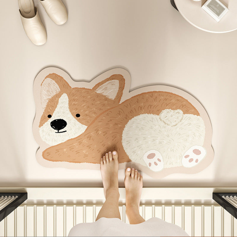 Cute Dog-Shaped Bath Mat