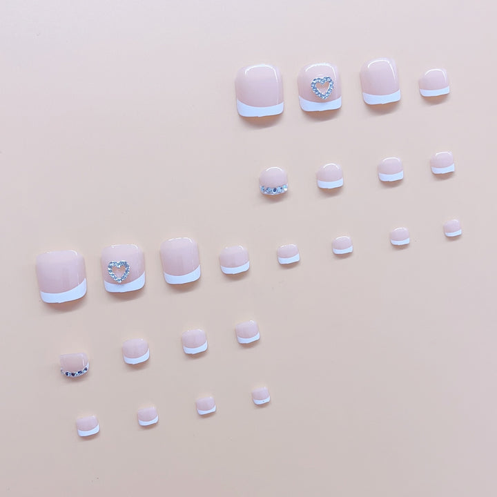 Nail art set with elegant glitter and heart decorations Kalsten