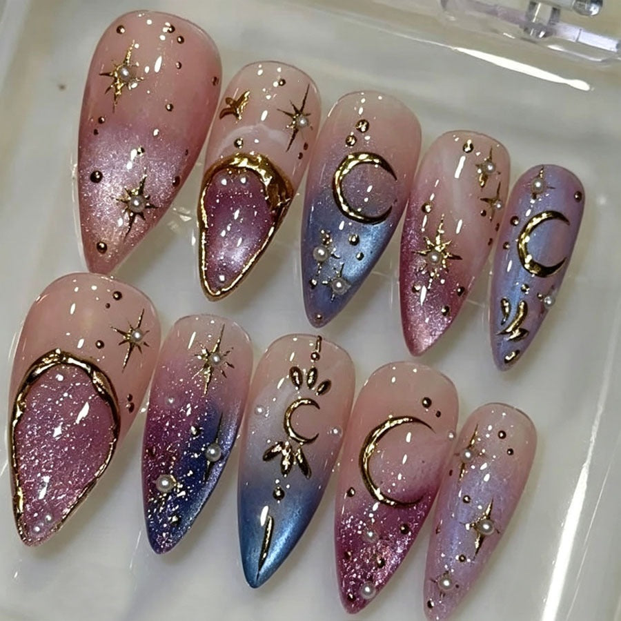 Nail art set with glamorous star designs Kalsten