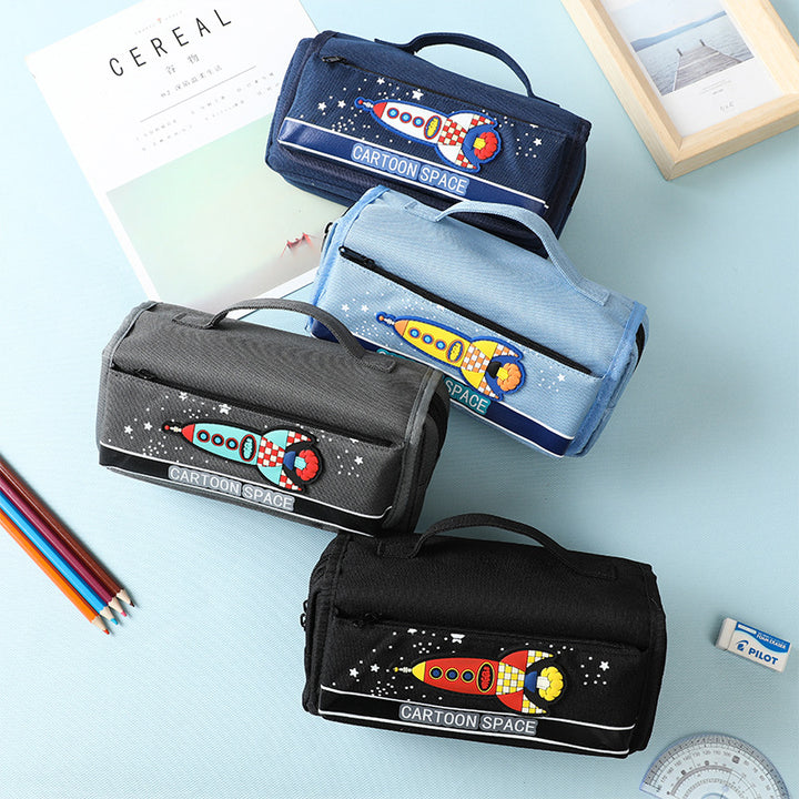 Cartoon-Themed Space Pencil Case