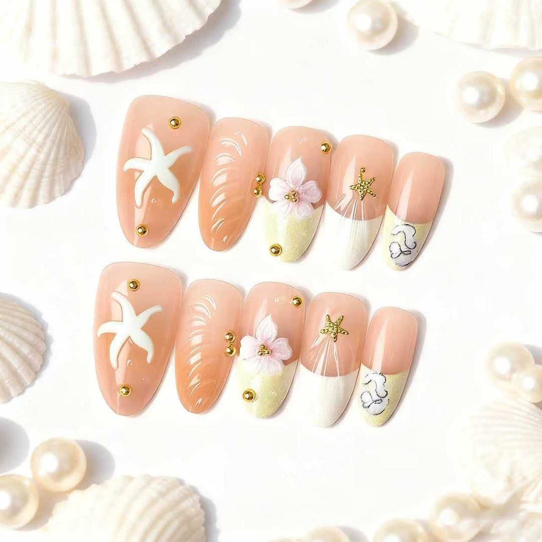 Stylish Floral Decorative Press-On Nail Art Set