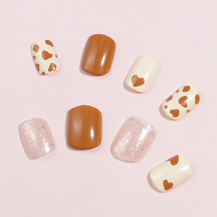 Artistic Press-On Nail Set with Modern Geometric Designs Kalsten