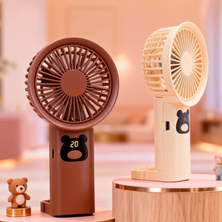 Women Portable Hand Fan with Cute Bear Design Kalsten 1781628530