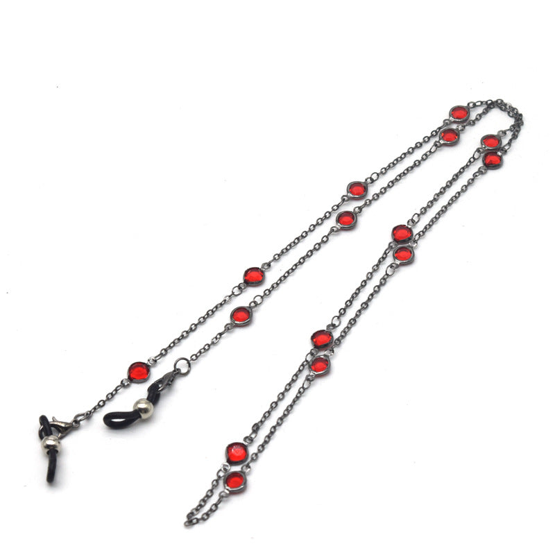 Stylish Crystal-Accented Eyewear Chain Kalsten