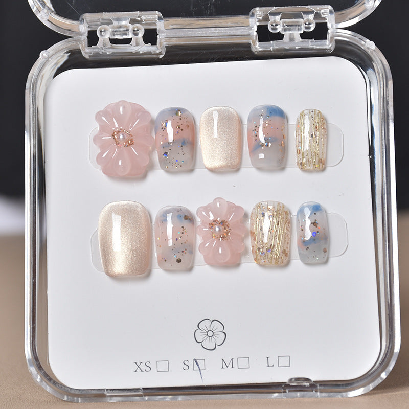Decorative Floral Press-On Nail Set Kalsten