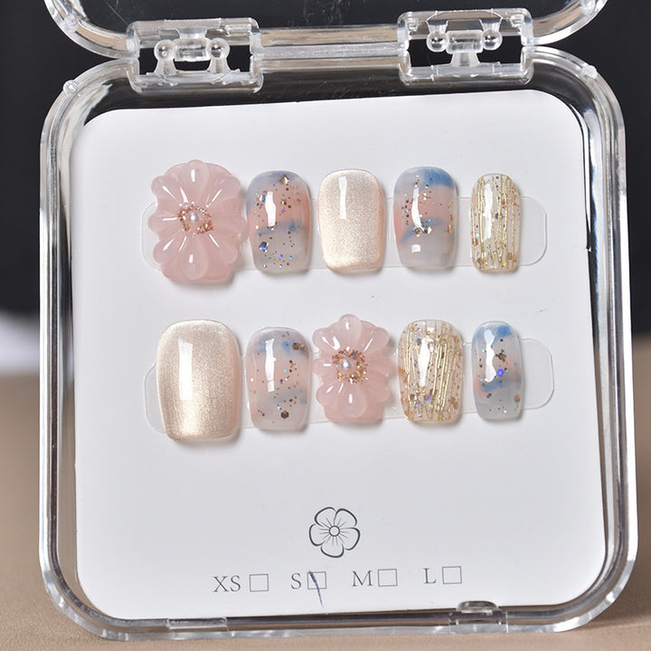 Decorative Floral Press-On Nail Set Kalsten