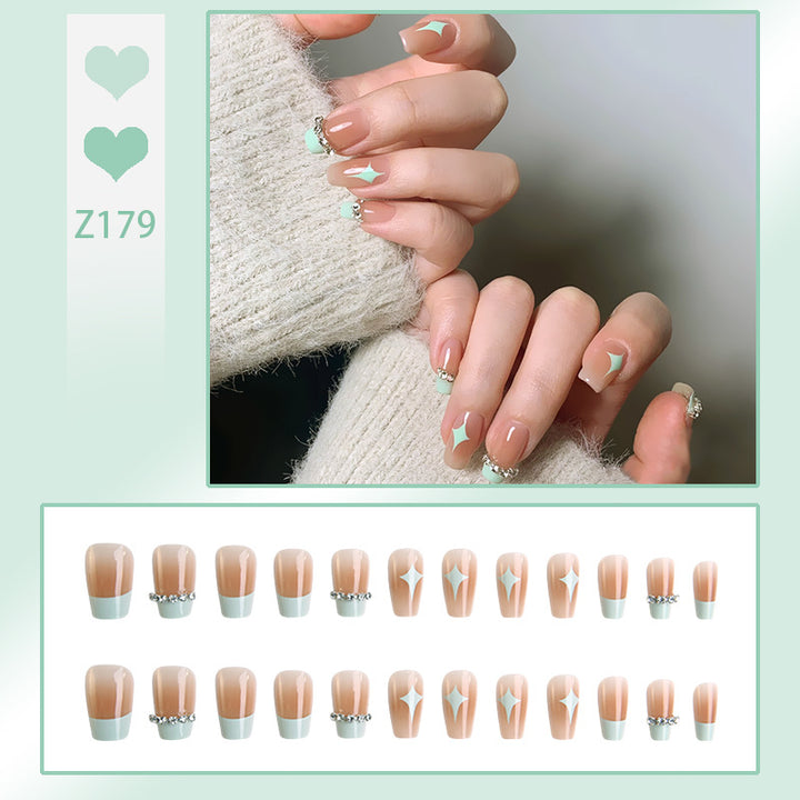 Acrylic nail set with elegant geometric decorations Kalsten