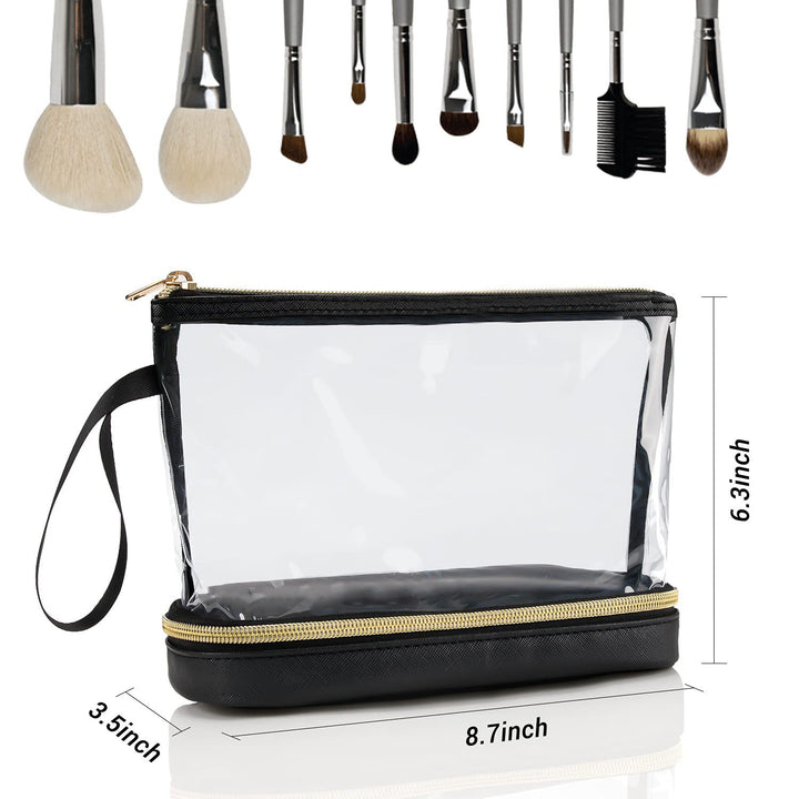 Cosmetic organizer bag with transparent compartments Kalsten