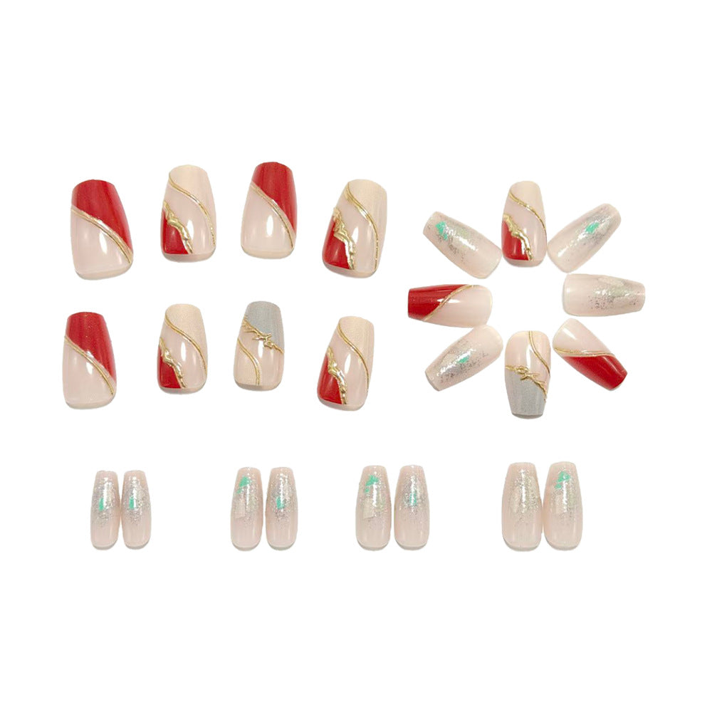 Artificial nails with elegant gold pattern Kalsten