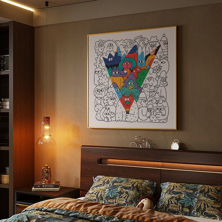 Playful Cartoon Character Canvas Artwork