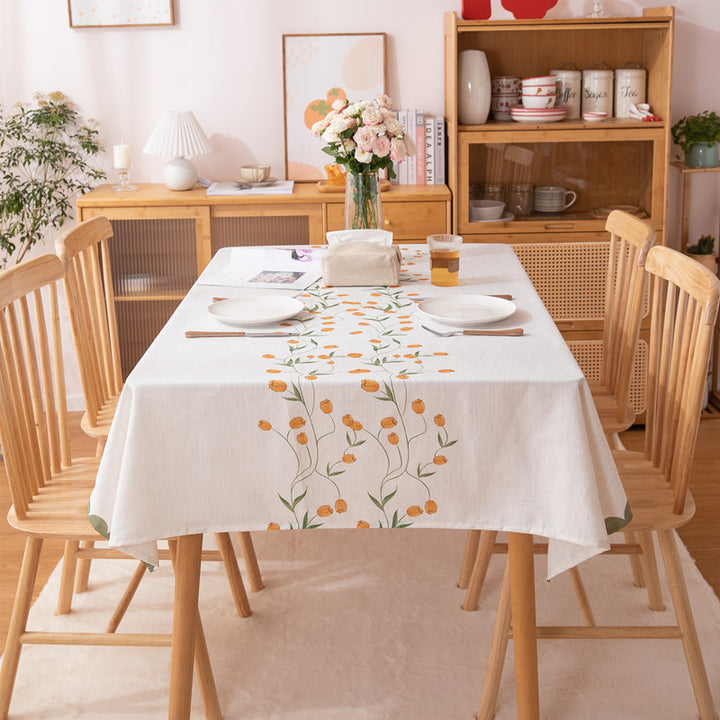 Floral Embroidery Tablecloth