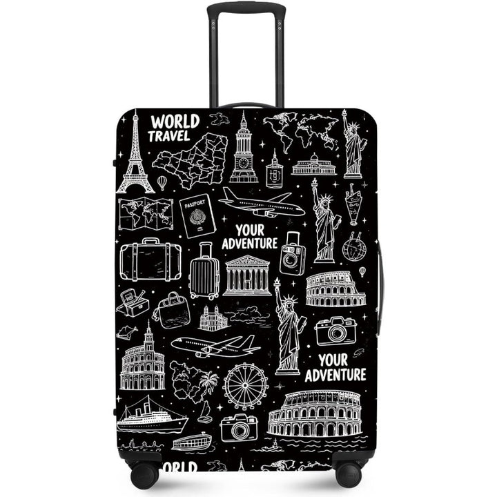 Unisex nan elastic suitcase cover with UV-resistant motif print and zip opening Kalsten