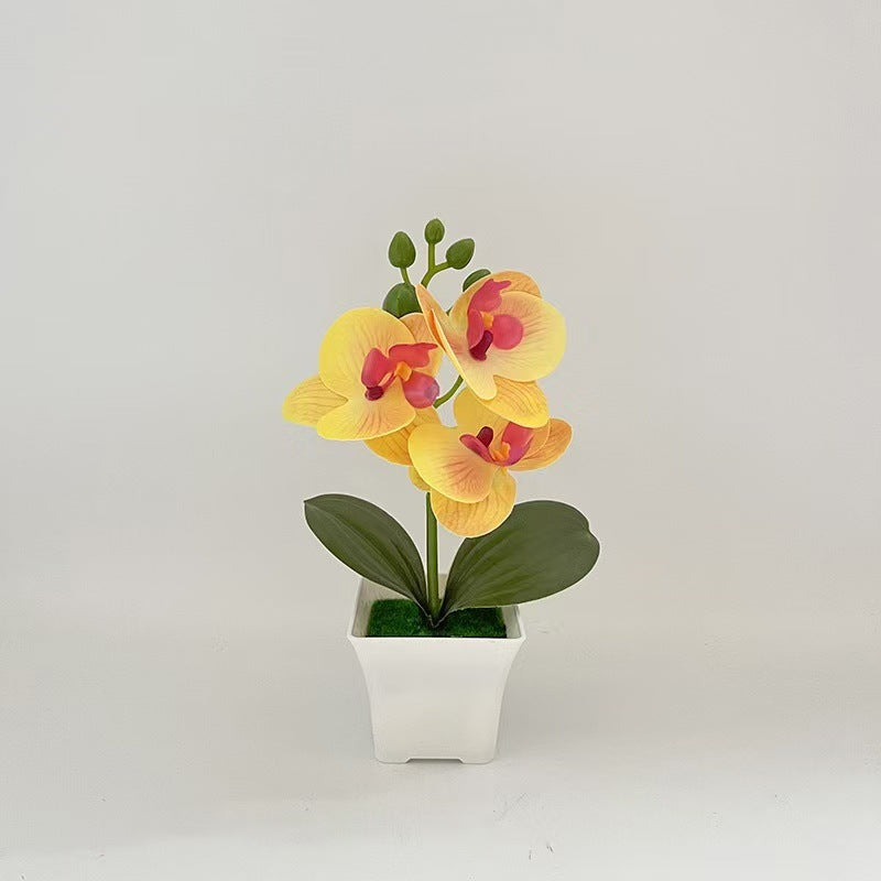 Realistic Artificial Orchid in Decorative Plant Pot for Decor