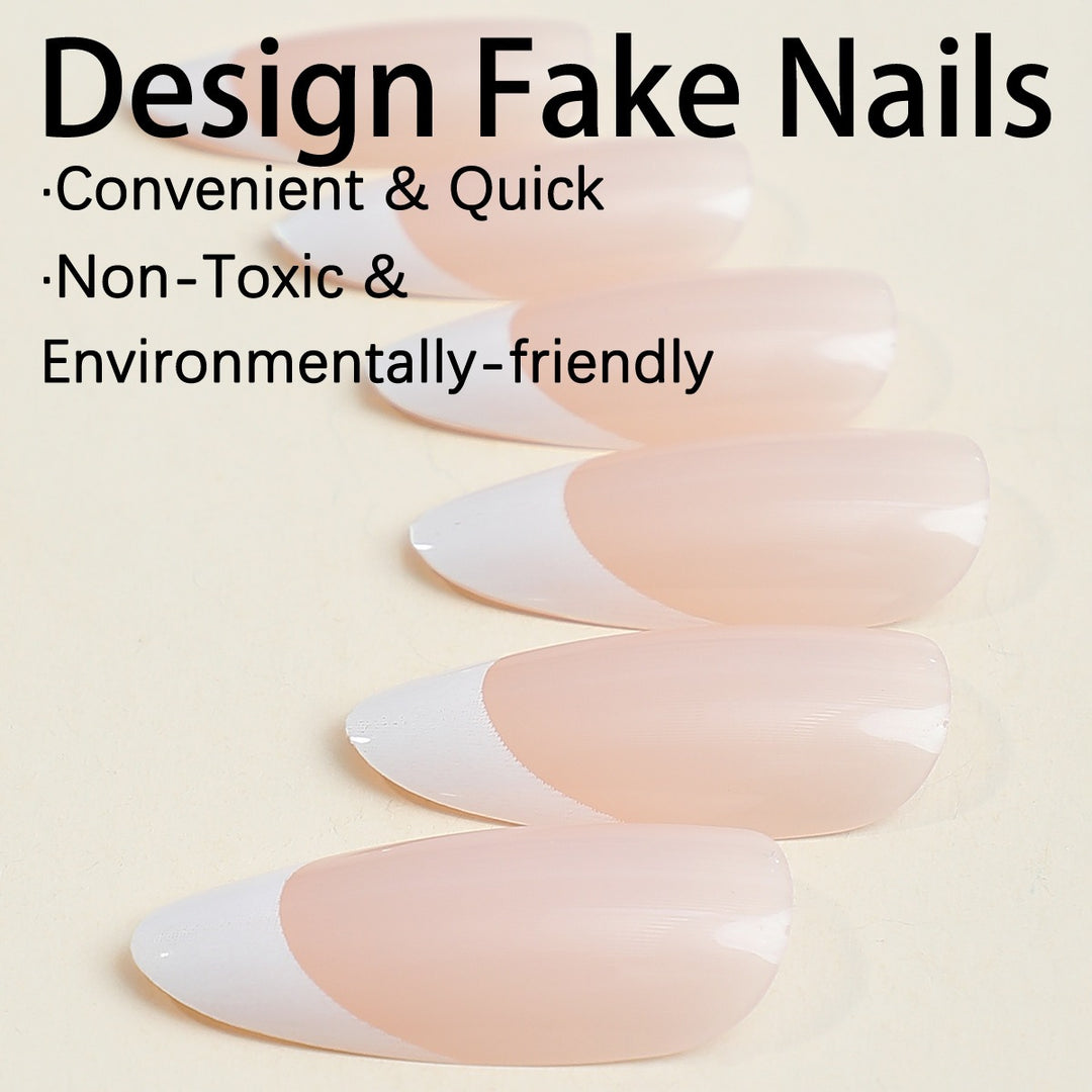 Artificial Nail Collection with elegant French tip edges Kalsten
