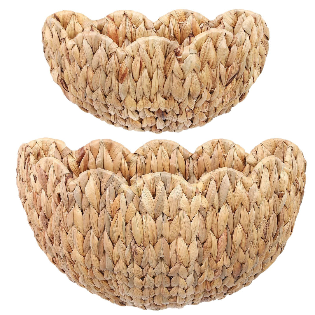 Handwoven decorative basket with wave pattern Kalsten