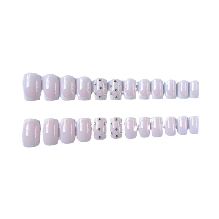 Decorative Rhinestone French Tip Nail Art Set