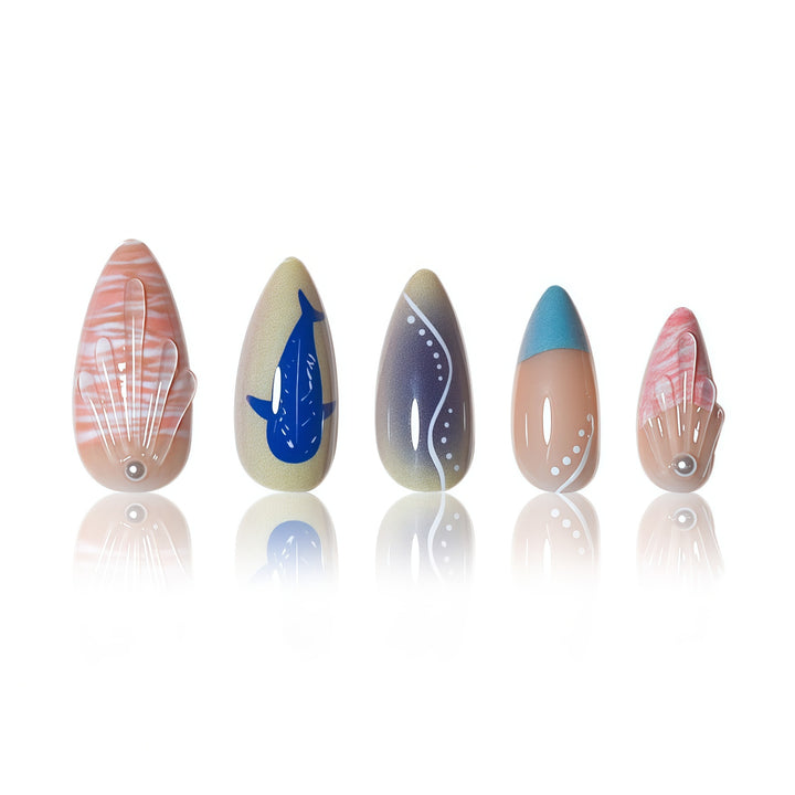 Artistic Marine-Inspired Nail Design Kalsten