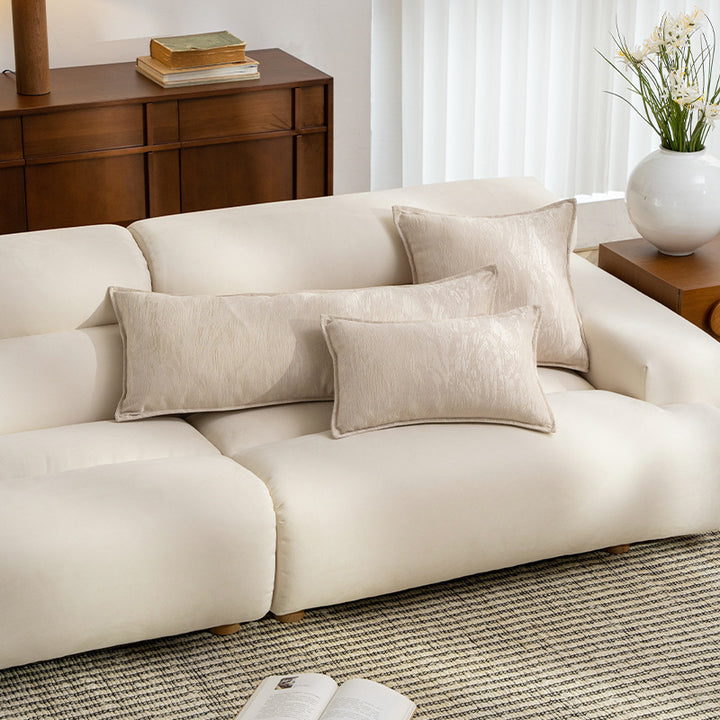 Square velvet cushion cover with fine crinkle texture Kalsten
