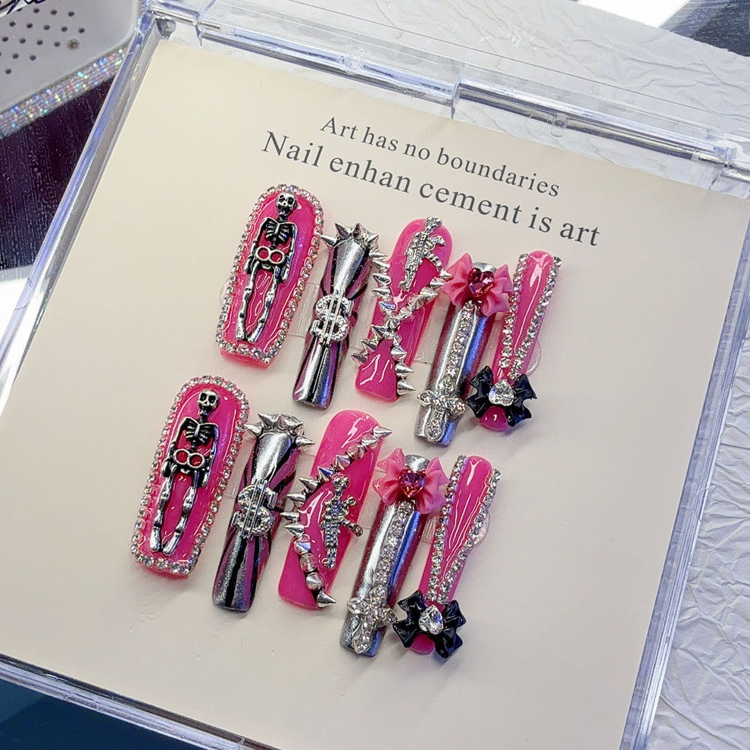 Gothic Themed Press-On Nail Art Set