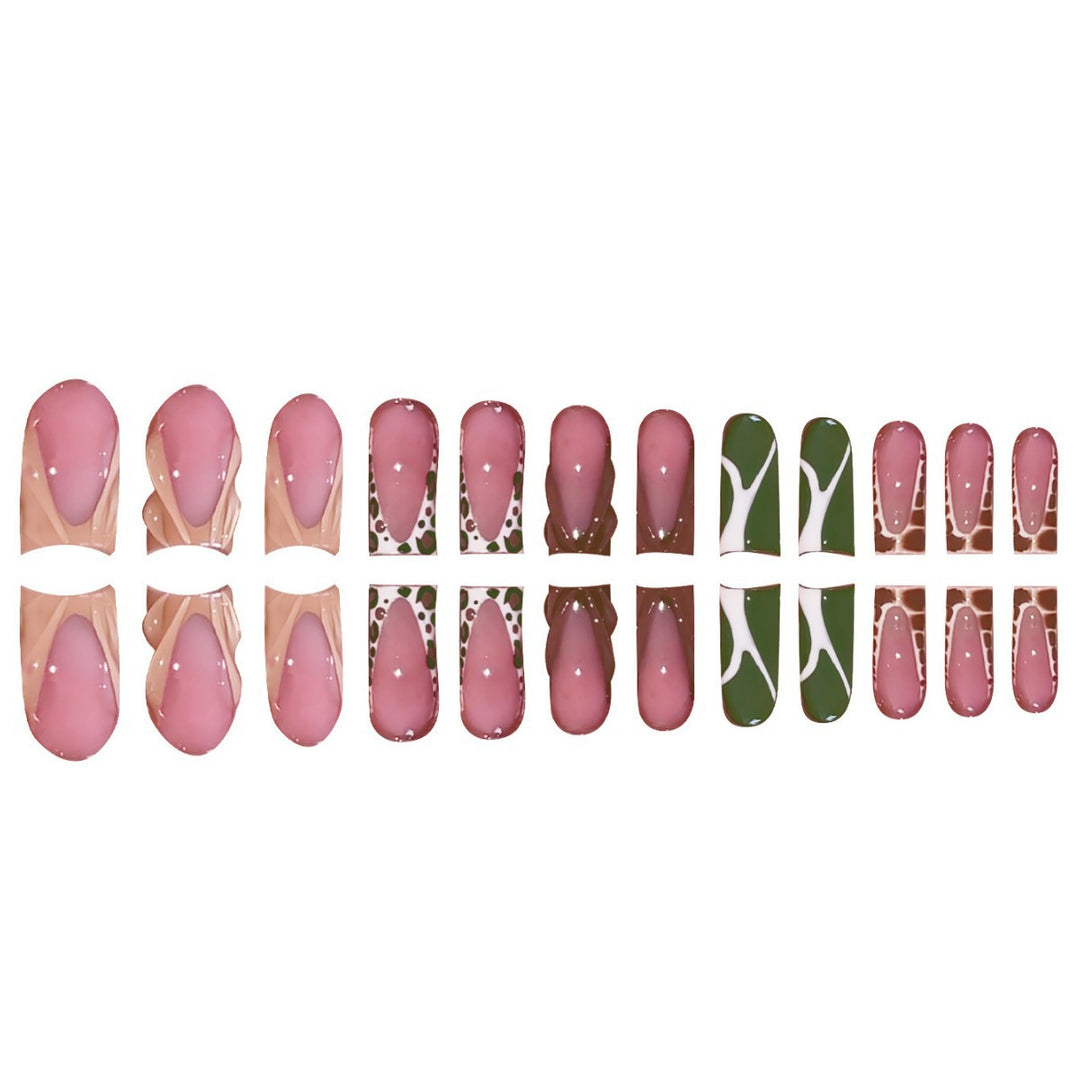 Artistic Press-On Nail Set with Unique Patterns Kalsten