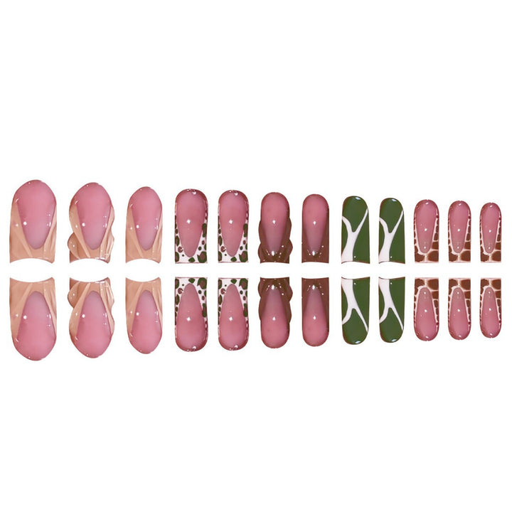 Artistic Press-On Nail Set with Unique Patterns Kalsten