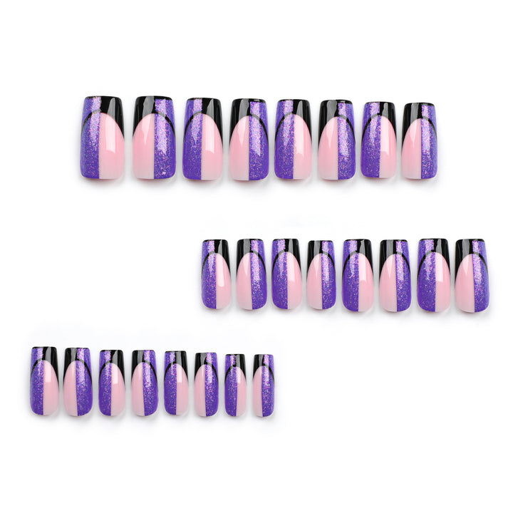 Artful nail extensions with glamorous color gradient and glitter details Kalsten
