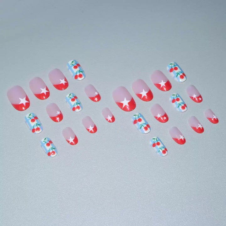Creative art nails with cherry design Kalsten