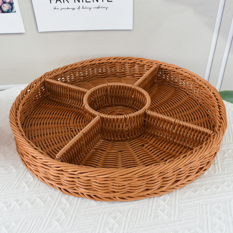 Artisan Woven Round Storage Tray Kalsten