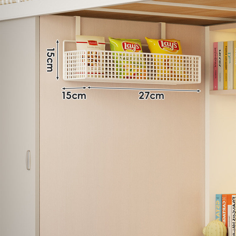 Wall-Mounted Grid Mesh Stacked Tiered Pantry and Bathroom Storage Baskets