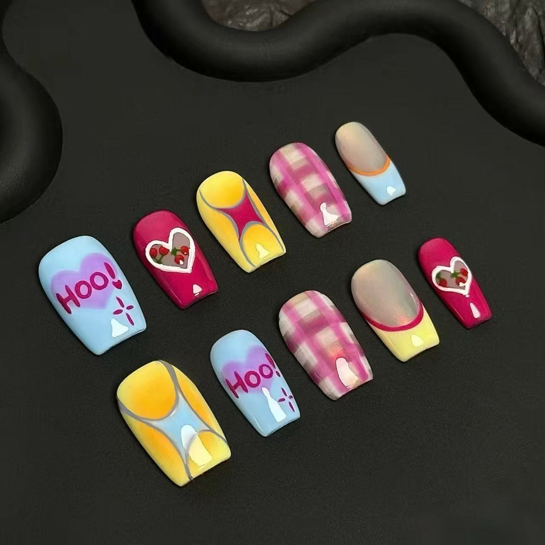 Whimsical Bear-Themed Press-On Nail Art Kit Kalsten
