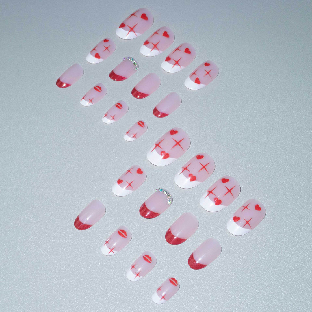 Romantic Heart-Themed Nail Art Set
