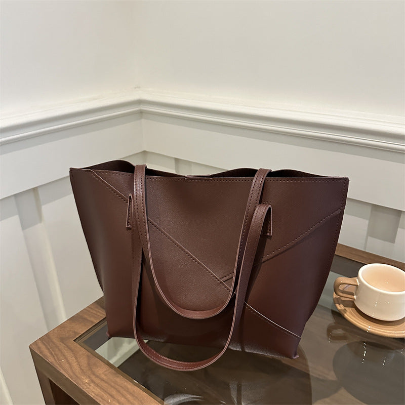 Structured Leather Tote Bag