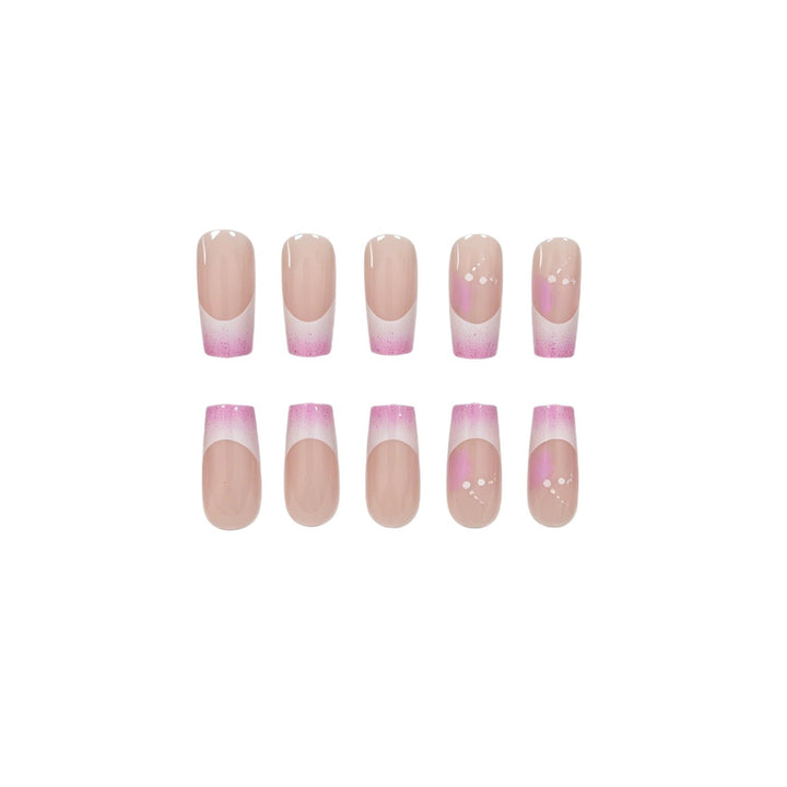 Elegant French Tip Glitter Nail Set Kalsten