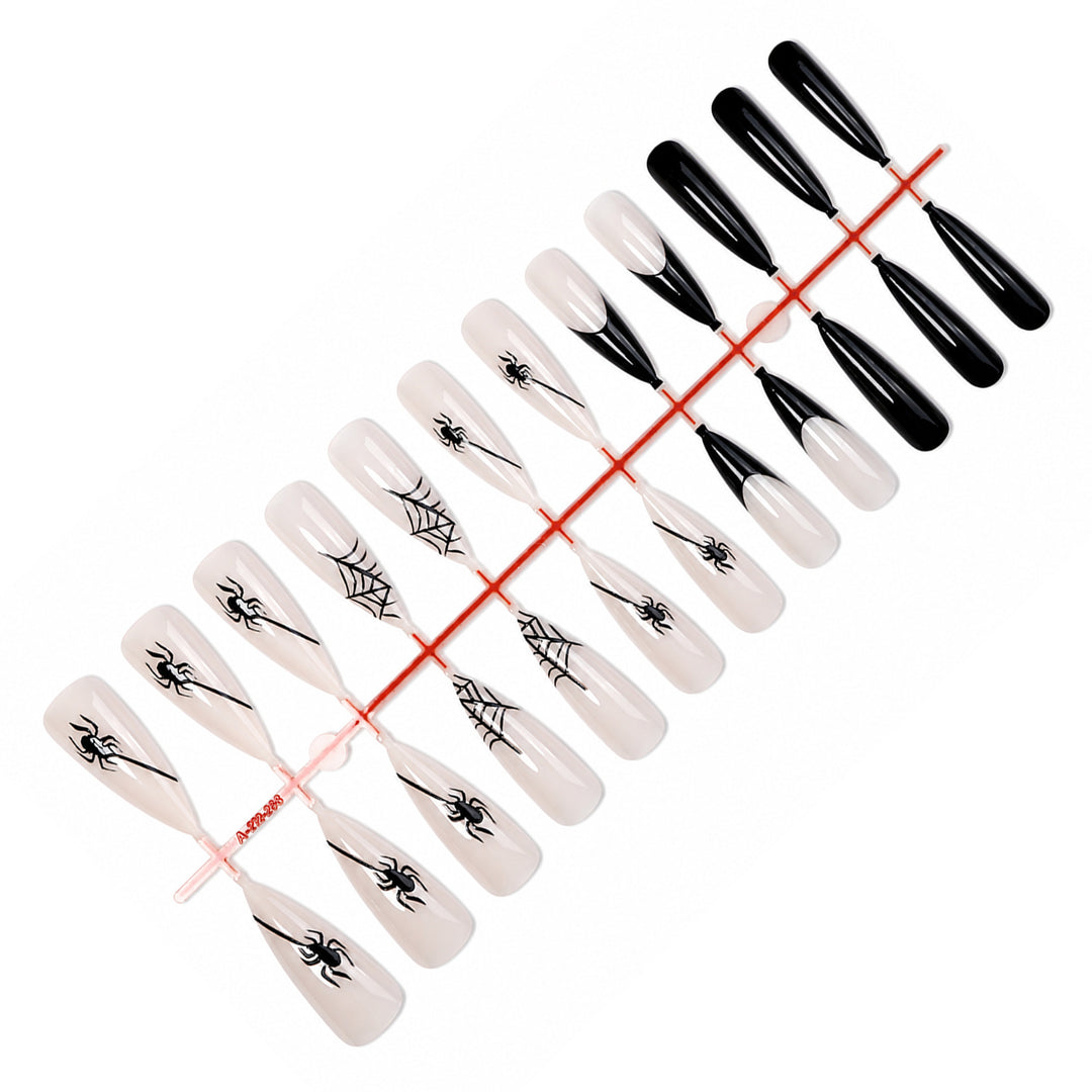 Creative Nail Art Set with Halloween Motif and Spider Accents Kalsten