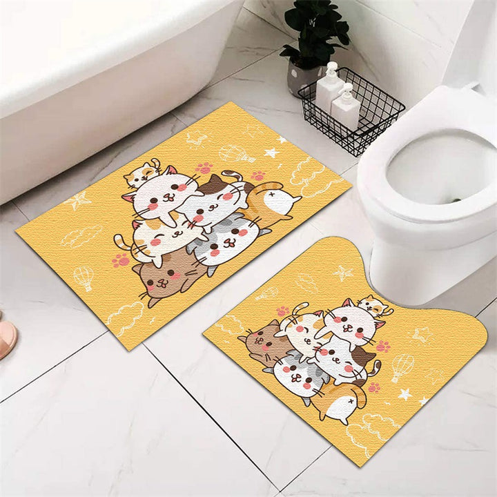 Festive Holiday-Themed Bathroom Mat Set