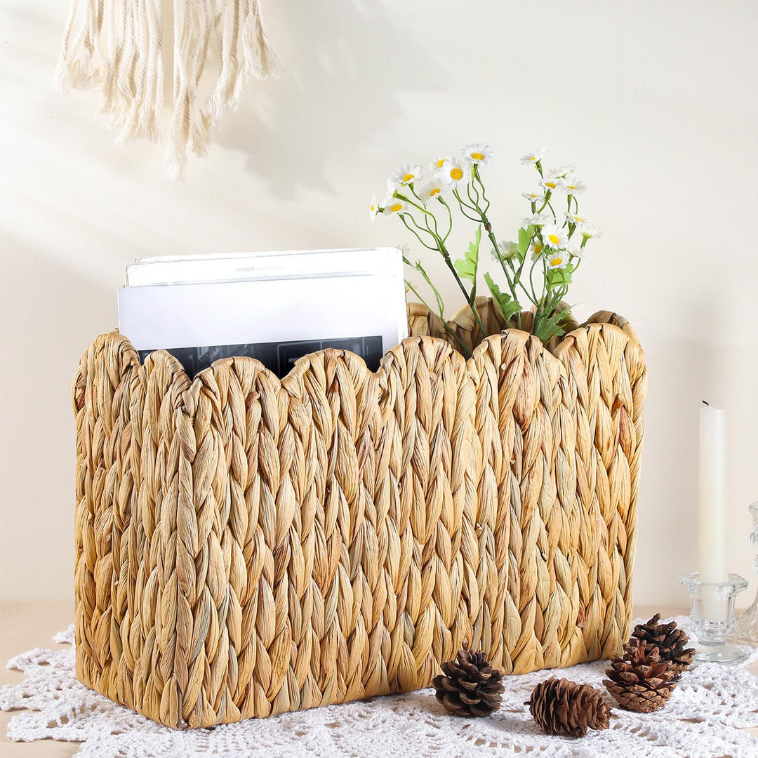 Elegant Handcrafted Woven Magazine Organizer Kalsten