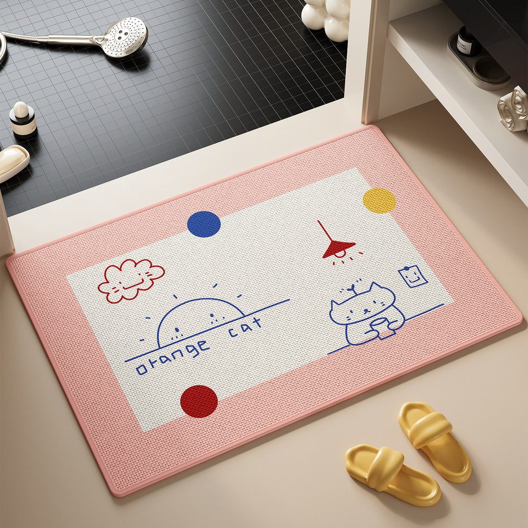 Cute Cat-Themed Bath Rug Kalsten