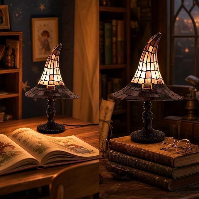 Halloween-Themed Witch Hat Table Lamp Kalsten